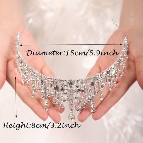 Crystal Crown Rhinestone Tiara Princess Queen Headband for Birthday Pageant Costume Crown Bridal Crowns For Wedding Halloween for Women Girls in Kuwait