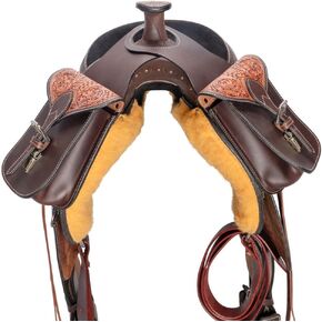 Schneiders Tooled Leather Trail Horn Bag | Durable Hand-Tooled Argentine Leather | Convenient Trail Storage for Essentials | Perfect for Western Saddles in Saudi Arabia