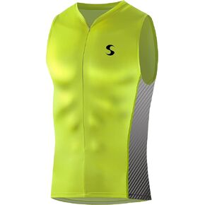 Synergy Men's Race Tri Singlet (White/Gray, Medium) in Kuwait