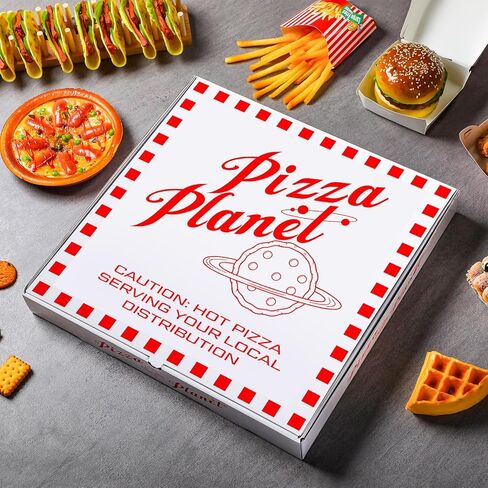 10 Pack Corrugated Pizza Planet Box 16 x 16 Inch Large Pizza Planet Boxes Bulk for Cake Cookies Food White Pizza Planet Decorations for Inspired Story Party Favor in Saudi Arabia