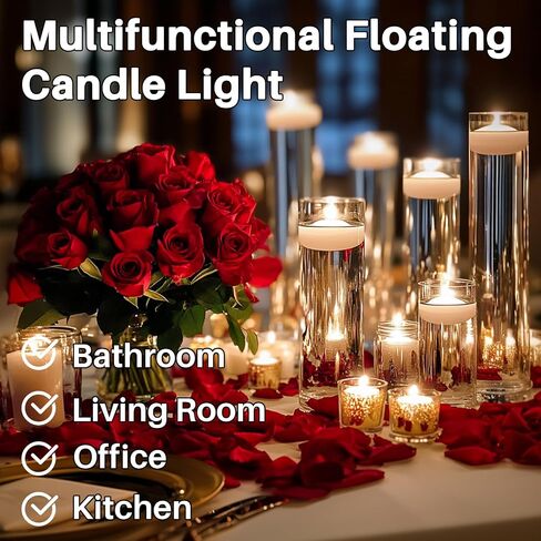 White Floating Candles - 30 PCS Small Floating Candles for Centerpieces Unscented Dripless Wax Burning for Home Decorations, Weddings, Parties, Holiday, Special Occasions and Christmas in Saudi Arabia