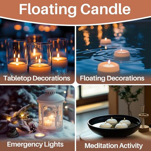 White Floating Candles - 30 PCS Small Floating Candles for Centerpieces Unscented Dripless Wax Burning for Home Decorations, Weddings, Parties, Holiday, Special Occasions and Christmas in Saudi Arabia