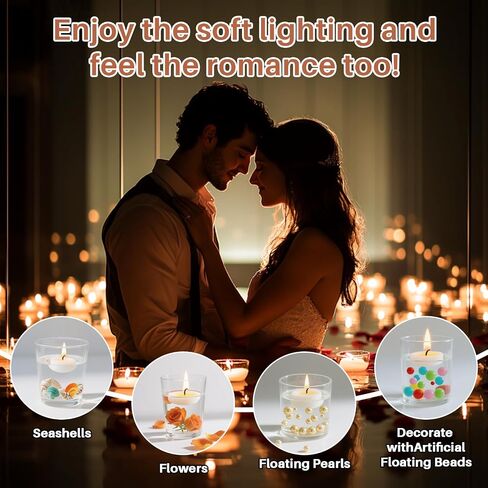 White Floating Candles - 30 PCS Small Floating Candles for Centerpieces Unscented Dripless Wax Burning for Home Decorations, Weddings, Parties, Holiday, Special Occasions and Christmas in Saudi Arabia