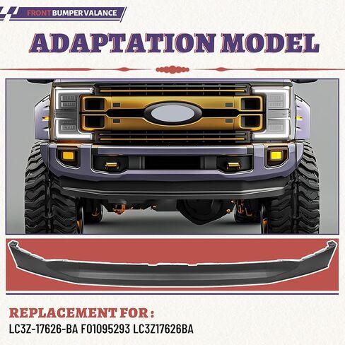 HECASA الأمامية السفلى من الوفير المتوافق المتوافق مع 2020-2022 FORD F250 F350 F450 Super Duty (2WD) Deflector FaLance Dam Air Black Plack for LC3Z-17626-BA FO1095293 LC3Z17626BA in Kuwait