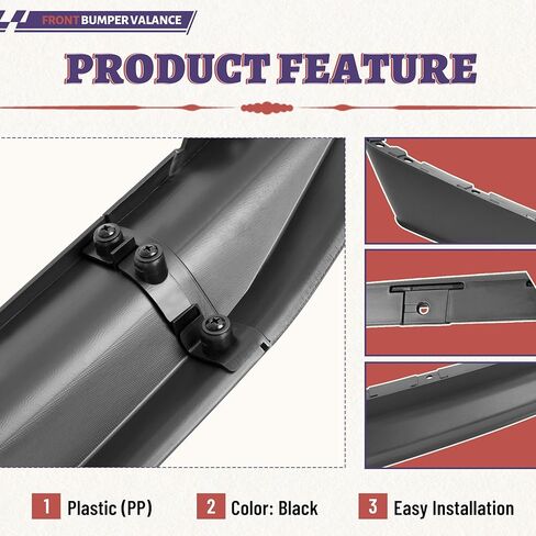 HECASA الأمامية السفلى من الوفير المتوافق المتوافق مع 2020-2022 FORD F250 F350 F450 Super Duty (2WD) Deflector FaLance Dam Air Black Plack for LC3Z-17626-BA FO1095293 LC3Z17626BA in Kuwait