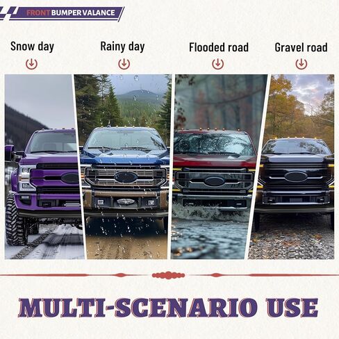 HECASA الأمامية السفلى من الوفير المتوافق المتوافق مع 2020-2022 FORD F250 F350 F450 Super Duty (2WD) Deflector FaLance Dam Air Black Plack for LC3Z-17626-BA FO1095293 LC3Z17626BA in Kuwait
