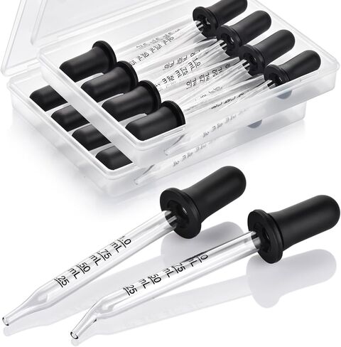 Herain 10 Pack Glass Ear and Eye Medicine Dropper-Bent & Straight Tips, 1ml Pipettes Droppers for Essential Oils, Medicine, Lab, Health Care, Crafts, Measuring and Transferring a Variety of Liquids in Saudi Arabia