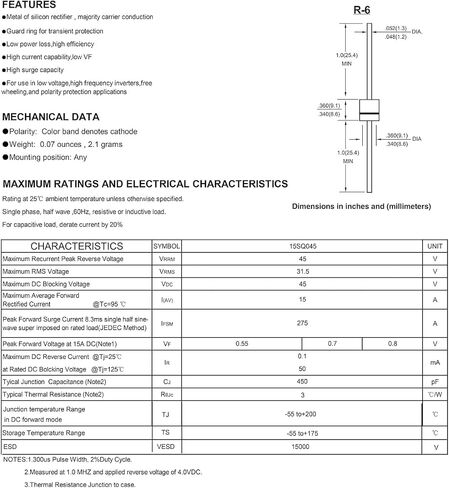 (25 Pcs) SR560 SB560 Schottky Barrier Rectifier Diode 5A 60V 5 Amp 60 Volt Electronic Silicon DO-201AD / DO-27 Axial Diodes in Saudi Arabia