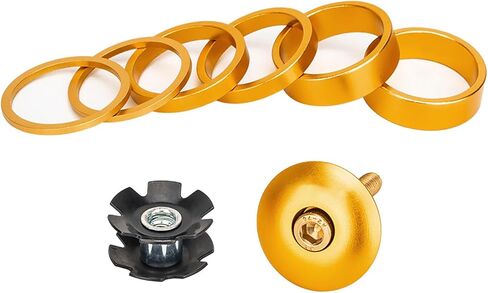 Bicycles Headset Spacer Aluminium Alloy Kits with Stem Top Cap Long Bolts Headset Star Nut Front Fork Stem Spacer Bicycles Headset Spacer in Kuwait