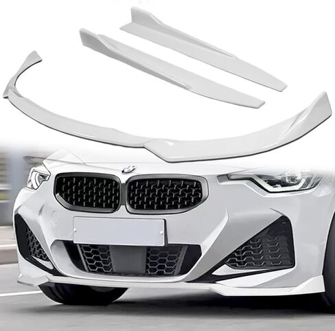 Q1-TECH, 5-Piece Front Bumper Lip+Side Skirt Rocker Winglet Canard Diffuser Wing Compatible with BMW G42 2-Series 220i 230i M240i M-Sport Bumper (2022-2025) Front Spoiler Splitter (Painted Carbon) in Kuwait