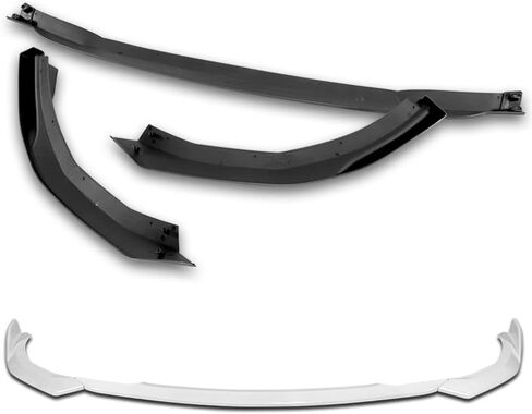 Q1-TECH, 5-Piece Front Bumper Lip+Side Skirt Rocker Winglet Canard Diffuser Wing Compatible with BMW G42 2-Series 220i 230i M240i M-Sport Bumper (2022-2025) Front Spoiler Splitter (Painted Carbon) in Kuwait
