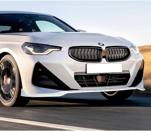 Q1-TECH, 5-Piece Front Bumper Lip+Side Skirt Rocker Winglet Canard Diffuser Wing Compatible with BMW G42 2-Series 220i 230i M240i M-Sport Bumper (2022-2025) Front Spoiler Splitter (Painted Carbon) in Kuwait