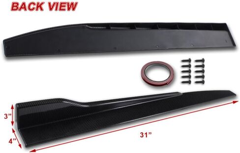 Q1-TECH, 5-Piece Front Bumper Lip+Side Skirt Rocker Winglet Canard Diffuser Wing Compatible with BMW G42 2-Series 220i 230i M240i M-Sport Bumper (2022-2025) Front Spoiler Splitter (Painted Carbon) in Kuwait