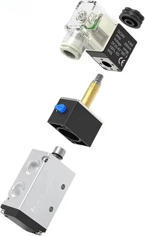 Pneumatic Solenoid Valve with fittings 5 Way 2 Position Control Air Gas Magnetic 4V210-08 12V 24V 110V 220V Coil Volt(4V210-08 PC12-02,AC110) in Saudi Arabia