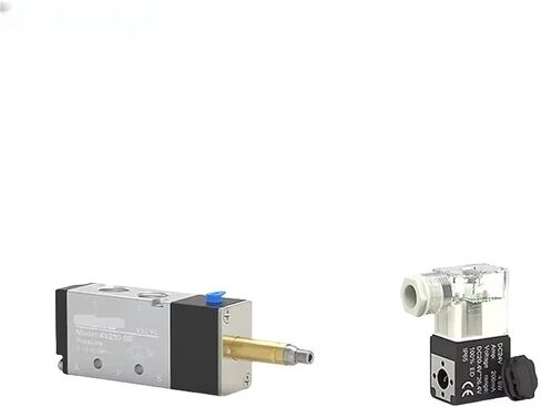 Pneumatic Solenoid Valve with fittings 5 Way 2 Position Control Air Gas Magnetic 4V210-08 12V 24V 110V 220V Coil Volt(4V210-08 PC12-02,AC110) in Saudi Arabia