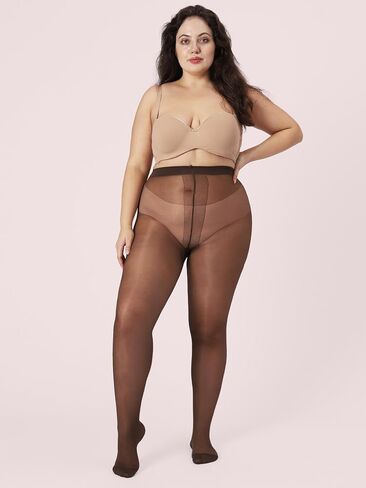 Plus Size Sheer Black Tights for Women T-Crotch 20D Ultra Thin Pantyhose High Waist Stockings 2 Pairs in Saudi Arabia