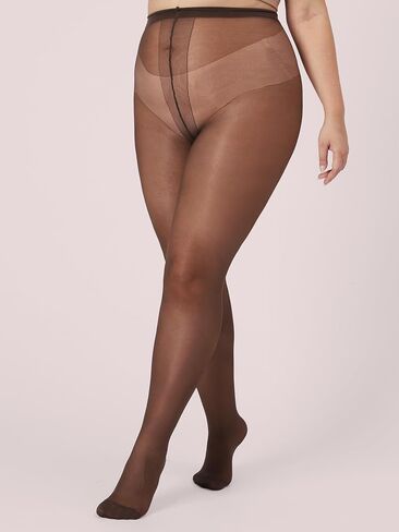 Plus Size Sheer Black Tights for Women T-Crotch 20D Ultra Thin Pantyhose High Waist Stockings 2 Pairs in Saudi Arabia