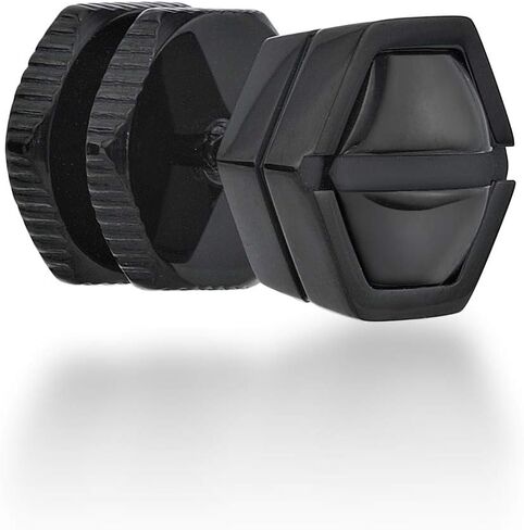Stainless Steel Hexagon Stud Earring for Men with Black Ion Plating 9 mm Wide Hinged Hoop by Metro Jewelry in Saudi Arabia