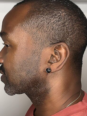 Stainless Steel Hexagon Stud Earring for Men with Black Ion Plating 9 mm Wide Hinged Hoop by Metro Jewelry in Saudi Arabia