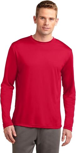 Sport-Tek Long Sleeve Compensitortee LS ، True Red ، M. in Saudi Arabia