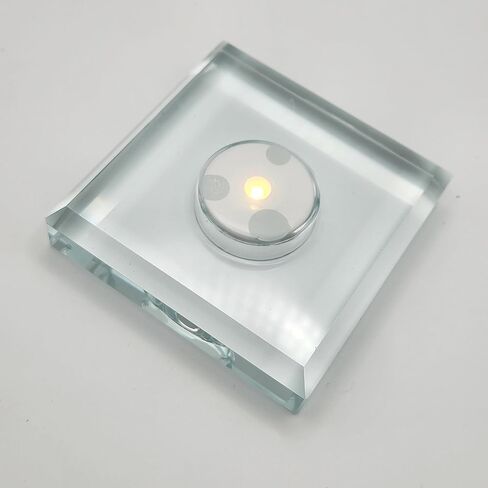 Rechargeable 3" x3" Flat LED Crystal Base with Continuously Changing Colors for 3D Acrylic or Crystal Ornament, Glass Art and Figurine Display; Art Pedestal with Illumination. in Saudi Arabia