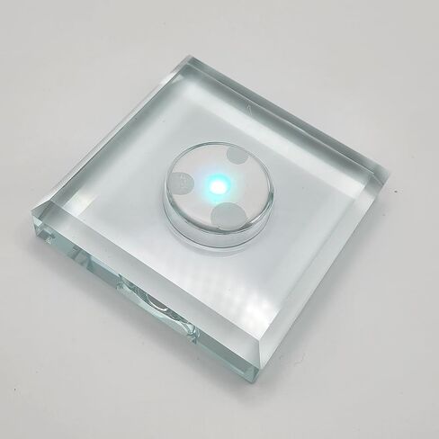 Rechargeable 3" x3" Flat LED Crystal Base with Continuously Changing Colors for 3D Acrylic or Crystal Ornament, Glass Art and Figurine Display; Art Pedestal with Illumination. in Saudi Arabia