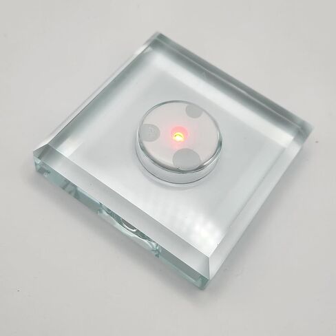 Rechargeable 3" x3" Flat LED Crystal Base with Continuously Changing Colors for 3D Acrylic or Crystal Ornament, Glass Art and Figurine Display; Art Pedestal with Illumination. in Saudi Arabia