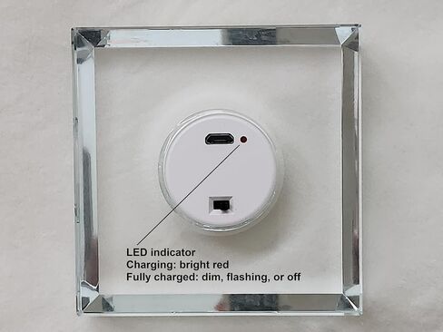 Rechargeable 3" x3" Flat LED Crystal Base with Continuously Changing Colors for 3D Acrylic or Crystal Ornament, Glass Art and Figurine Display; Art Pedestal with Illumination. in Saudi Arabia