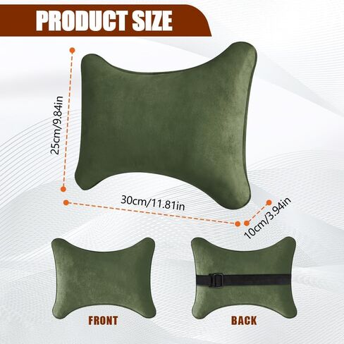 Car Headrest Pillow, Soft Comfortable Memory Foam Automotive Neck Pillow Cushion for Neck Pain Pressure Relief, Universal Car Interior Accessories for SUV, Sedan, Truck (Dark Green) in Saudi Arabia