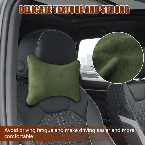 Car Headrest Pillow, Soft Comfortable Memory Foam Automotive Neck Pillow Cushion for Neck Pain Pressure Relief, Universal Car Interior Accessories for SUV, Sedan, Truck (Dark Green) in Saudi Arabia
