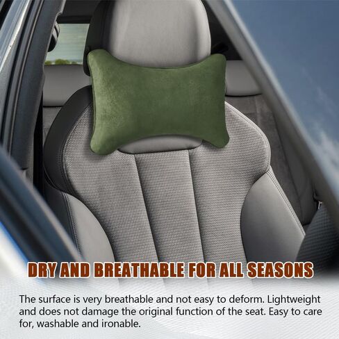 Car Headrest Pillow, Soft Comfortable Memory Foam Automotive Neck Pillow Cushion for Neck Pain Pressure Relief, Universal Car Interior Accessories for SUV, Sedan, Truck (Dark Green) in Saudi Arabia