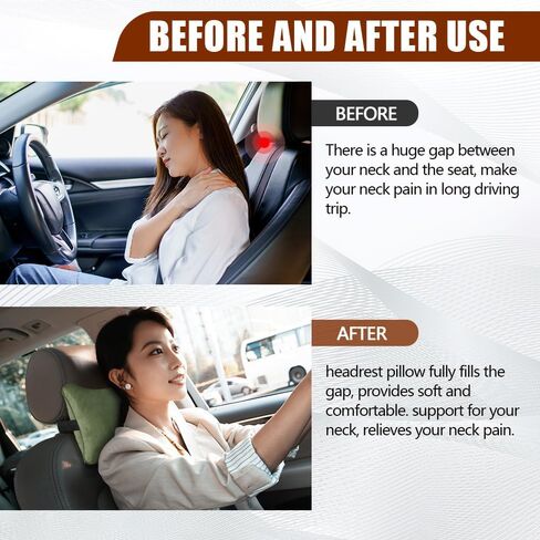 Car Headrest Pillow, Soft Comfortable Memory Foam Automotive Neck Pillow Cushion for Neck Pain Pressure Relief, Universal Car Interior Accessories for SUV, Sedan, Truck (Dark Green) in Saudi Arabia