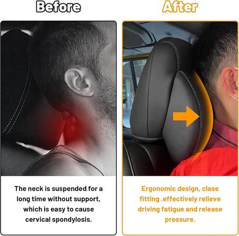 MAIKER Neck Pillows Compatible with Jeep Wrangler JL 4 Door 2018-2024 Gladiator JT Softness Driver Front Seat Headrest Pillow 100% Memory Foam and Breathable Removable Cover, Red Side Rope, 1pc in Saudi Arabia