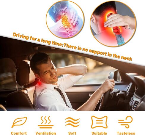 MAIKER Neck Pillows Compatible with Jeep Wrangler JL 4 Door 2018-2024 Gladiator JT Softness Driver Front Seat Headrest Pillow 100% Memory Foam and Breathable Removable Cover, Red Side Rope, 1pc in Saudi Arabia