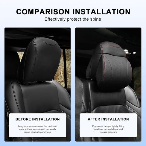 MAIKER Neck Pillows Compatible with Jeep Wrangler JL 4 Door 2018-2024 Gladiator JT Softness Driver Front Seat Headrest Pillow 100% Memory Foam and Breathable Removable Cover, Red Side Rope, 1pc in Saudi Arabia
