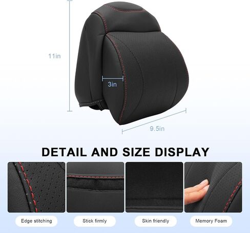 MAIKER Neck Pillows Compatible with Jeep Wrangler JL 4 Door 2018-2024 Gladiator JT Softness Driver Front Seat Headrest Pillow 100% Memory Foam and Breathable Removable Cover, Red Side Rope, 1pc in Saudi Arabia