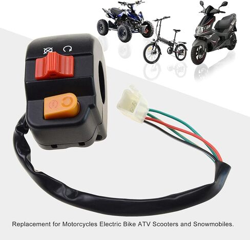 GOOFIT Universal 7/8" Right Handlebar Mount Headlight Switch Button with Ignition Switch Replacement for Motorcycles Electric Bike ATVs Scooters and Snowmobiles in Saudi Arabia