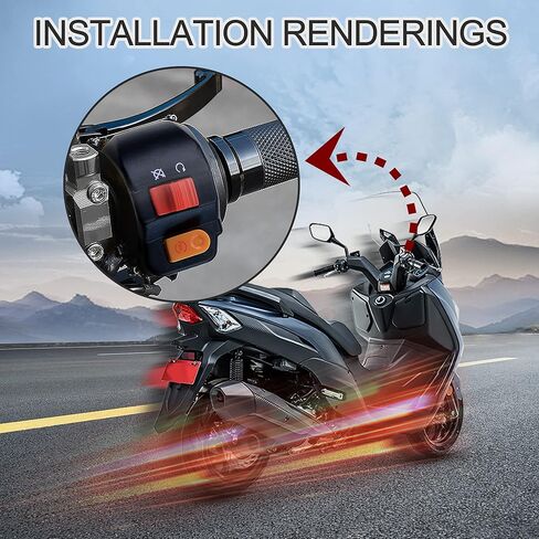 GOOFIT Universal 7/8" Right Handlebar Mount Headlight Switch Button with Ignition Switch Replacement for Motorcycles Electric Bike ATVs Scooters and Snowmobiles in Saudi Arabia