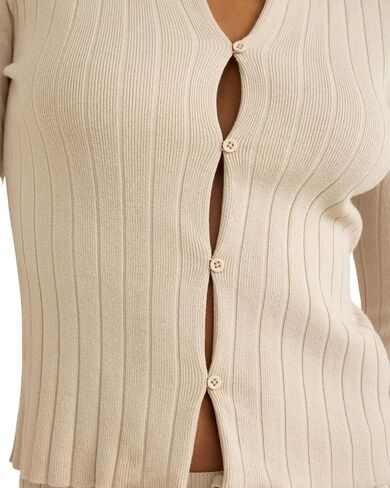 Women's Soft Knit Ribbed Long Sleeve Cardigan Top in Saudi Arabia