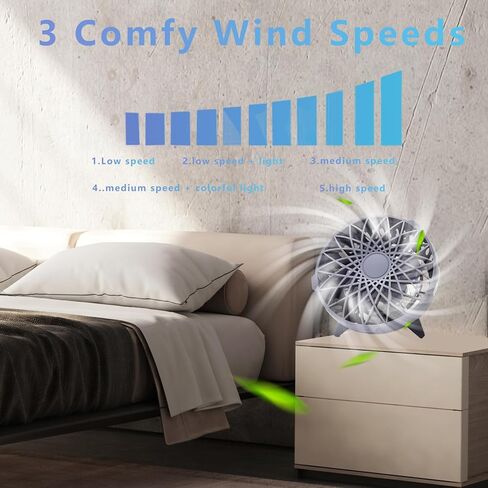 مروحة مكتب DaMohony مع مروحة طاولة شخصية قابلة لإعادة الشحن بمستشعر ذكي مع 5 أوضاع للرياح للمنزل والمكتب RV in Kuwait