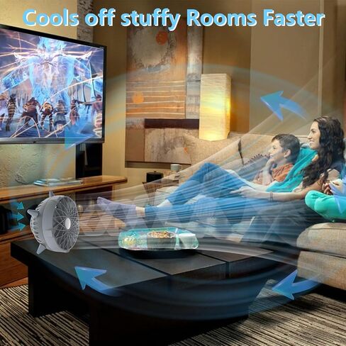 مروحة مكتب DaMohony مع مروحة طاولة شخصية قابلة لإعادة الشحن بمستشعر ذكي مع 5 أوضاع للرياح للمنزل والمكتب RV in Kuwait