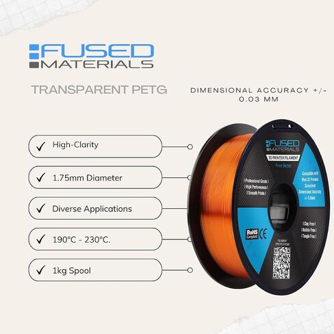 PETG 3D Printer Filament Fused Materials Purple - 1kg Spool, 1.75mm, Dimensional Accuracy +/- 0.03 mm, (Purple) in Saudi Arabia