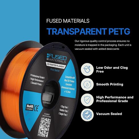 PETG 3D Printer Filament Fused Materials Purple - 1kg Spool, 1.75mm, Dimensional Accuracy +/- 0.03 mm, (Purple) in Saudi Arabia