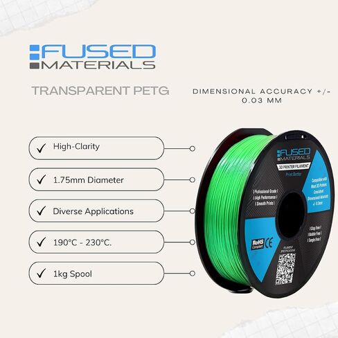 PETG 3D Printer Filament Fused Materials Purple - 1kg Spool, 1.75mm, Dimensional Accuracy +/- 0.03 mm, (Purple) in Saudi Arabia