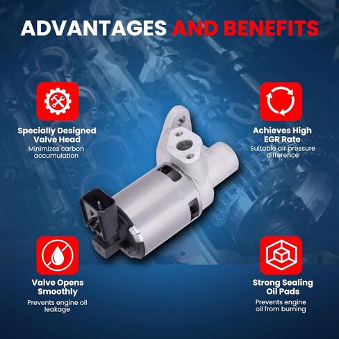 MOCA EGR Valve 911-125 Compatible with 2007-2010 for Chrysler Sebring 3.5L, 2007-2011 for Dodge Nitro 4.0L, 2009-2010 for Volkswagen Routan 4.0L, 2008-2010 for Chrysler Town & Country 4.0L in Kuwait
