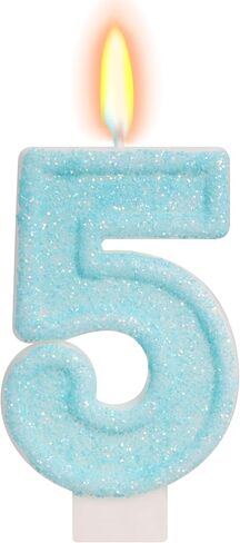Blue Birthday Candles - Number 1 Candle for 1st Birthday Decorations Boy Girl, Sky Blue Cake Decorations Sweet Ice Cream Theme Party Supplies in Kuwait
