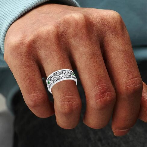 Claddagh Celtic Knot Band Rings for Men Women 925 Sterling Silver Irish Claddagh Ring For Women Men in Saudi Arabia