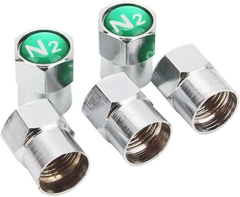 Senzeal 5X Tire Valve Stem Caps, Car Auto Tire Valve Cap N2 Nitrogen Sign Logo on The Top for Car Bike Motorbike Dust Caps Tire in Saudi Arabia