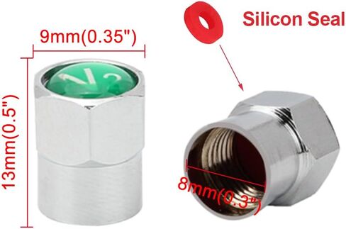 Senzeal 5X Tire Valve Stem Caps, Car Auto Tire Valve Cap N2 Nitrogen Sign Logo on The Top for Car Bike Motorbike Dust Caps Tire in Saudi Arabia