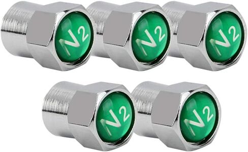 Senzeal 5X Tire Valve Stem Caps, Car Auto Tire Valve Cap N2 Nitrogen Sign Logo on The Top for Car Bike Motorbike Dust Caps Tire in Saudi Arabia